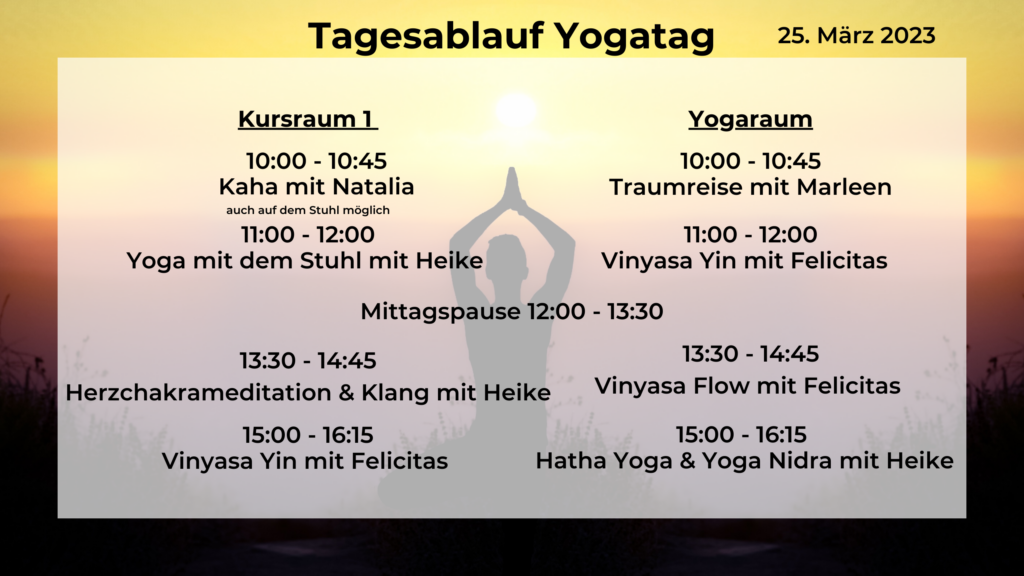 Yogatag Ablauf